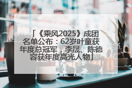 《乘风2025》成团名单公布：62岁叶童获年度总冠军，李晟、陈德容获年度高光人物