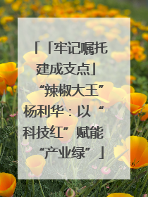 「牢记嘱托 建成支点」“辣椒大王”杨利华：以“科技红”赋能“产业绿”