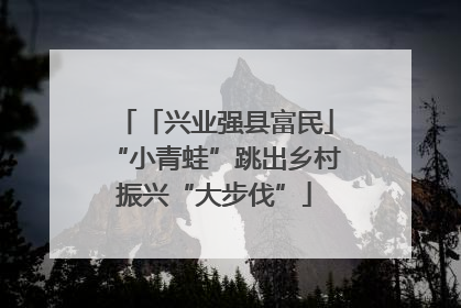 「兴业强县富民」“小青蛙”跳出乡村振兴“大步伐”