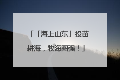 「海上山东」投苗耕海，牧海图强！