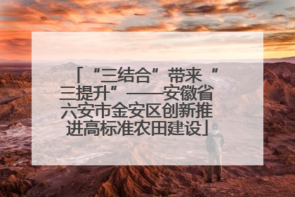 “三结合”带来“三提升”——安徽省六安市金安区创新推进高标准农田建设