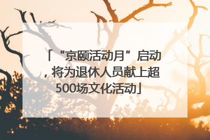 “京颐活动月”启动，将为退休人员献上超500场文化活动