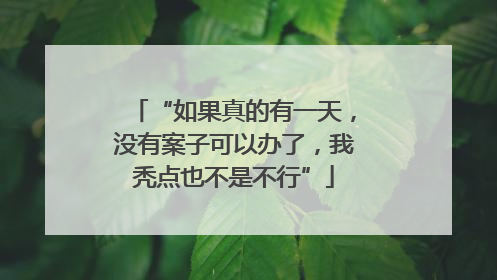 “如果真的有一天，没有案子可以办了，我秃点也不是不行”