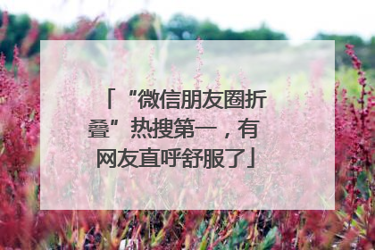 “微信朋友圈折叠”热搜第一，有网友直呼舒服了
