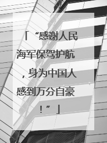 “感谢人民海军保驾护航，身为中国人感到万分自豪！”