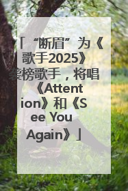 “断眉”为《歌手2025》袭榜歌手，将唱《Attention》和《See You Again》