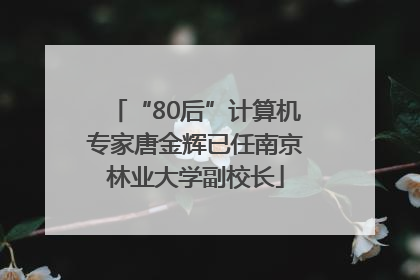 “80后”计算机专家唐金辉已任南京林业大学副校长