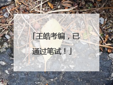 王皓考编，已通过笔试！