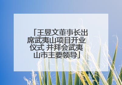 王昱文董事长出席武夷山项目开业仪式 并拜会武夷山市主要领导