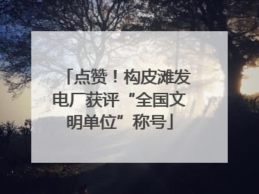 点赞！构皮滩发电厂获评“全国文明单位”称号