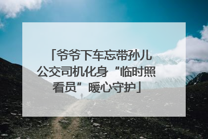 爷爷下车忘带孙儿 公交司机化身“临时照看员”暖心守护