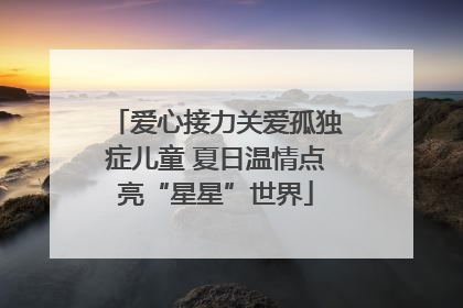 爱心接力关爱孤独症儿童 夏日温情点亮“星星”世界