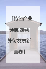 特色产业领航 绘就外贸发展新画卷