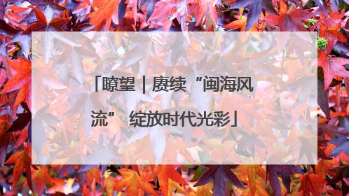 瞭望｜赓续“闽海风流” 绽放时代光彩