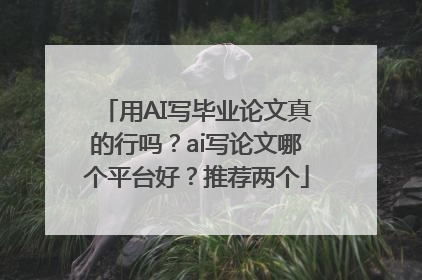 用AI写毕业论文真的行吗？ai写论文哪个平台好？推荐两个