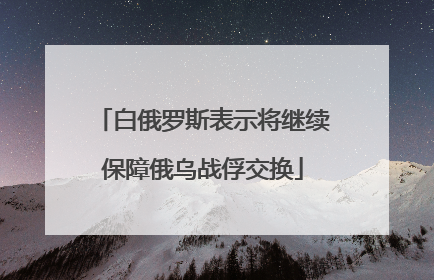 白俄罗斯表示将继续保障俄乌战俘交换