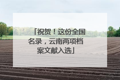 祝贺！这份全国名录，云南两项档案文献入选