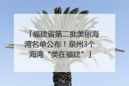 福建省第二批美丽海湾名单公布！泉州3个海湾“美在福建”