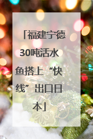 福建宁德30吨活水鱼搭上“快线”出口日本