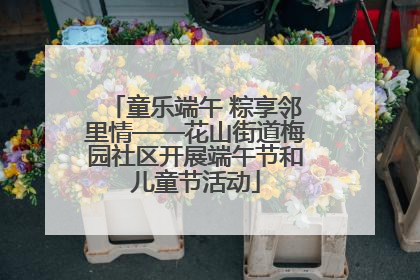 童乐端午 粽享邻里情——花山街道梅园社区开展端午节和儿童节活动