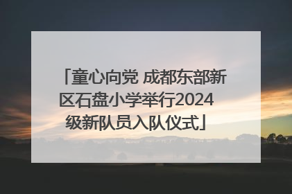 童心向党 成都东部新区石盘小学举行2024级新队员入队仪式