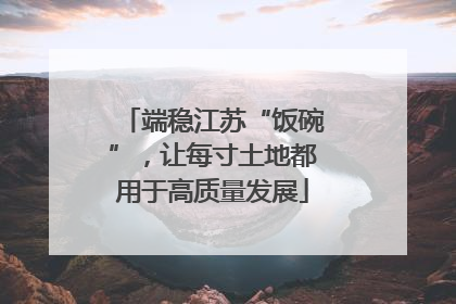 端稳江苏“饭碗”，让每寸土地都用于高质量发展