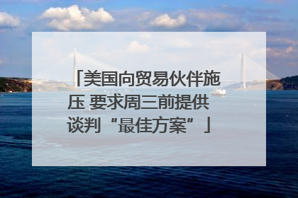 美国向贸易伙伴施压 要求周三前提供谈判“最佳方案”