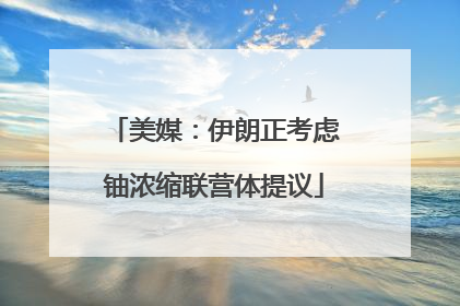 美媒：伊朗正考虑铀浓缩联营体提议