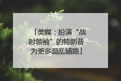 美媒：扮演“战时领袖”的特朗普为更多混乱铺路