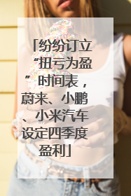 纷纷订立“扭亏为盈”时间表，蔚来、小鹏、小米汽车设定四季度盈利