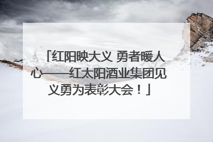 红阳映大义 勇者暖人心——红太阳酒业集团见义勇为表彰大会！