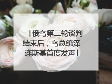 俄乌第二轮谈判结束后，乌总统泽连斯基首度发声