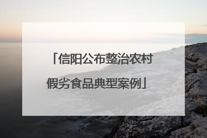 信阳公布整治农村假劣食品典型案例