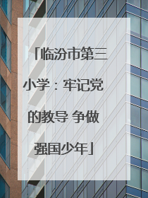 临汾市第三小学：牢记党的教导 争做强国少年