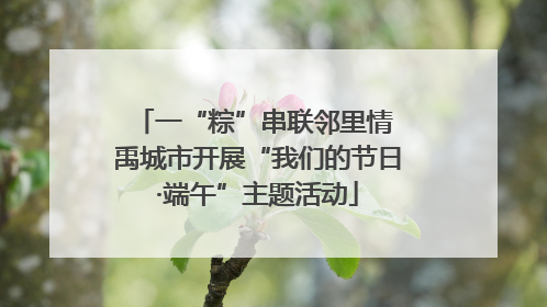 一“粽”串联邻里情 禹城市开展“我们的节日·端午”主题活动