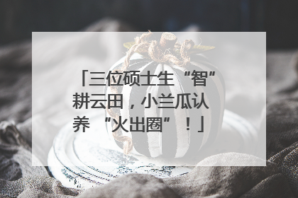 三位硕士生“智” 耕云田，小兰瓜认养 “火出圈”！