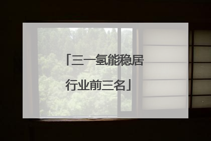 三一氢能稳居行业前三名