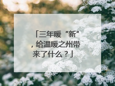 三年暖“新”，给温暖之州带来了什么？