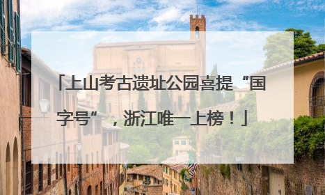 上山考古遗址公园喜提“国字号”，浙江唯一上榜！