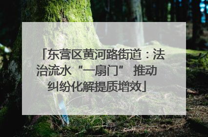 东营区黄河路街道：法治流水“一扇门” 推动纠纷化解提质增效