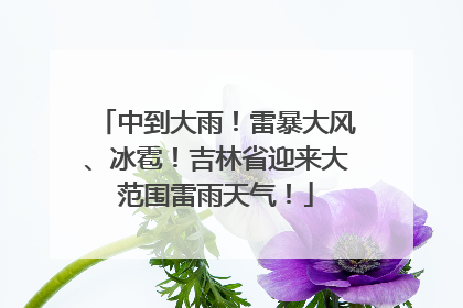中到大雨！雷暴大风、冰雹！吉林省迎来大范围雷雨天气！