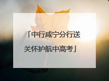 中行咸宁分行送关怀护航中高考