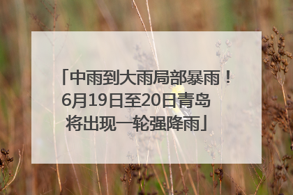 中雨到大雨局部暴雨！6月19日至20日青岛将出现一轮强降雨