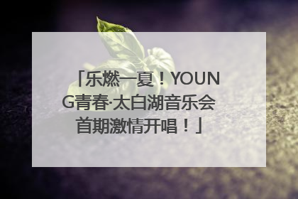 乐燃一夏！YOUNG青春·太白湖音乐会首期激情开唱！