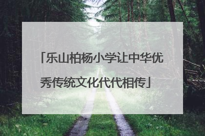 乐山柏杨小学让中华优秀传统文化代代相传