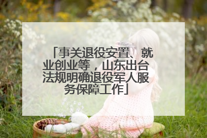 事关退役安置、就业创业等，山东出台法规明确退役军人服务保障工作