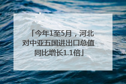 今年1至5月，河北对中亚五国进出口总值同比增长1.1倍