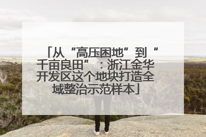 从“高压困地”到“千亩良田”：浙江金华开发区这个地块打造全域整治示范样本