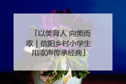 以美育人 向美而歌｜信阳乡村小学生用歌声传承经典