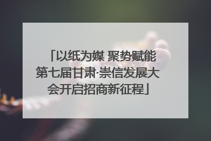 以纸为媒 聚势赋能 第七届甘肃·崇信发展大会开启招商新征程